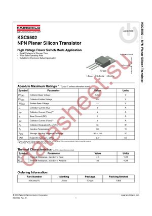 KSC5502TU datasheet  